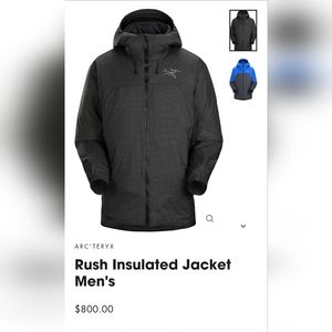 New! Arcteryx - Rush insulated jacket - men's